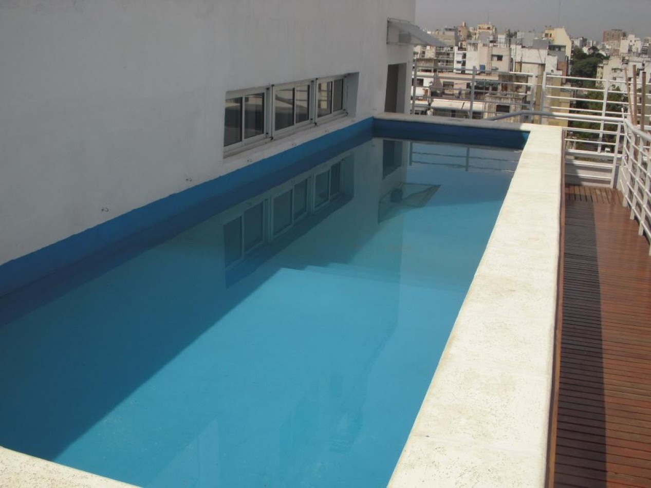 Dos ambientes en edif.moderno de Villa Crespo / Av. Corriente- amueblado! Piscina, Parrilla.