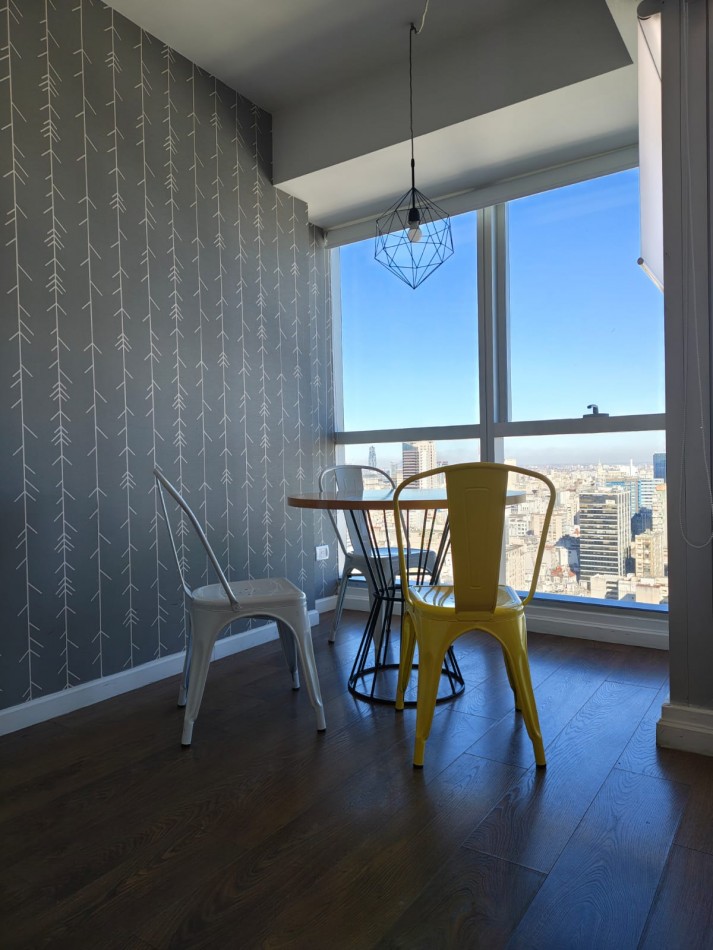 Monoambiente en alquiler Torre Bellini Retiro amoblado con balcon vista abierta y amenities