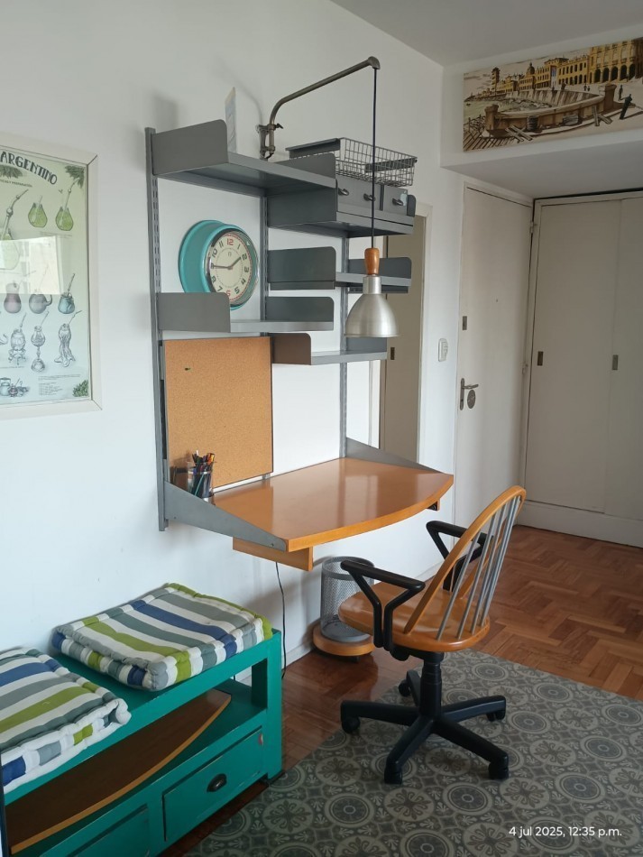 Departamento 2 Ambientes Amoblado en Alquiler en Recoleta con Balcon Seguridad 24 Horas y Vista Abierta