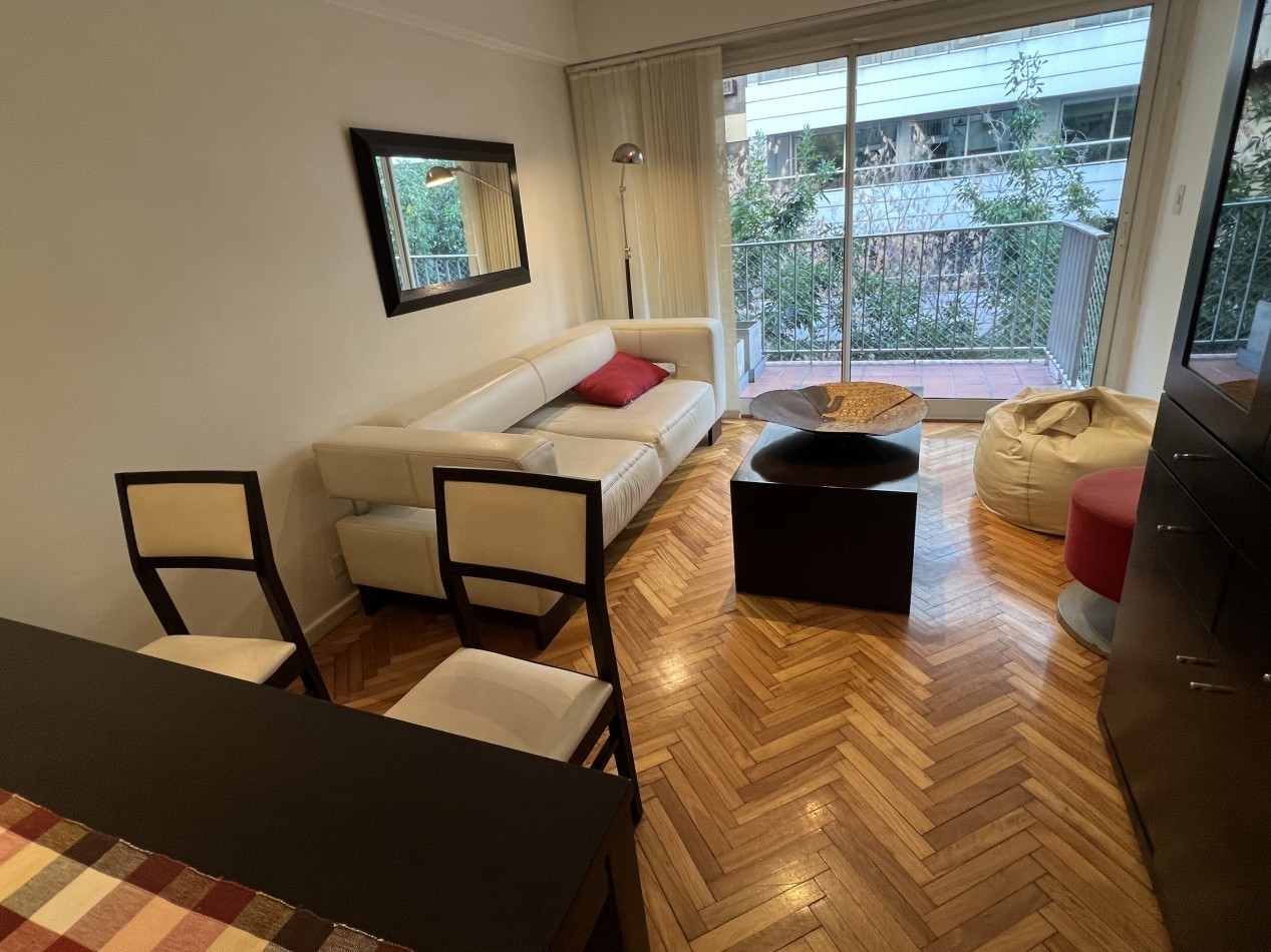 Las Cañitas | 3 amb. amoblado y equipado | Balcon | AC | Calefaccion central