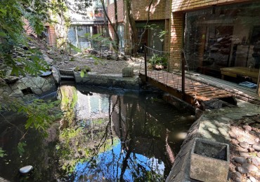 Casa unica en Colegiales con jardin, cascada y estanque - 8 ambientes + gran terraza (Vivienda/Comercial)